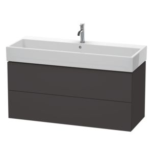 Duravit L-Cube vanity unit LC627908080 118.4x 45.9 cm, graphite super matt, 2 drawers, wall-hung