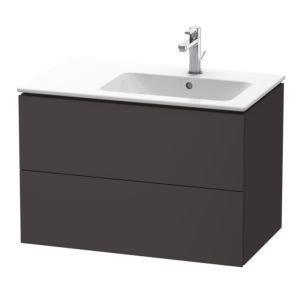 Duravit L-Cube vanity unit LC629208080 82x48.1x55cm, 2 drawers, basin on the right, graphite super matt