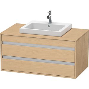 Duravit Ketho Waschtisch-Unterschrank KT675503030 100 x 55 cm, Eiche natur, für Einbauwaschtisch mittig, 2 Schubkästen