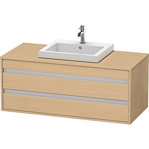 Duravit Ketho Waschtisch-Unterschrank KT675603030 120 x 55 cm, Eiche natur, für Einbauwaschtisch mittig, 2 Schubkästen