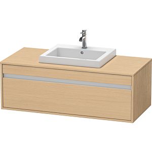 Duravit Ketho Waschtisch-Unterschrank KT679603030 120 x 55 cm, Eiche natur, für Einbauwaschtisch mittig, 1 Auszug, wandhängend