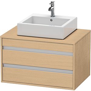 Duravit Ketho Waschtisch-Unterschrank KT665403030 80 x 42,6 x 55 cm, Eiche natur, für Aufsatzbecken mittig, 2 Schubkästen