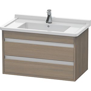 Ketho Duravit vasque KT664403535 80 x 45,5 cm, chêne terra, 2 tiroirs, suspendu
