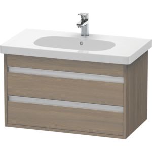Ketho Duravit vasque KT664703535 80 x 45,5 cm, chêne terra, 2 tiroirs, suspendu