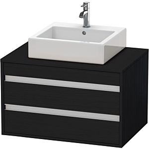 Duravit Ketho Waschtisch-Unterschrank KT665401616 80 x 42,6 x 55 cm, Eiche schwarz, für Aufsatzbecken mittig, 2 Schubkästen