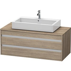 Duravit Ketho Waschtisch-Unterschrank KT665603535 120 x 42,6 x 55 cm, Eiche terra, für Aufsatzbecken mittig, 2 Schubkästen