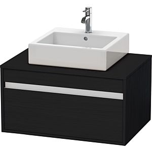 Duravit Ketho Waschtisch-Unterschrank KT669401616 80 x 55 cm, Eiche schwarz, für Aufsatzbecken mittig, 1 Auszug, wandhängend