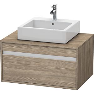 Duravit Ketho Waschtisch-Unterschrank KT669403535 80 x 55 cm, Eiche terra, für Aufsatzbecken mittig, 1 Auszug, wandhängend