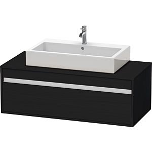 Duravit Ketho Waschtisch-Unterschrank KT669601616 120 x 55 cm, Eiche schwarz, für Aufsatzbecken mittig, 1 Auszug, wandhängend