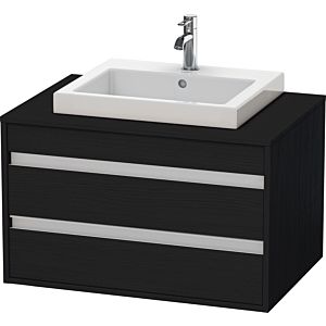Duravit Ketho vanity unit KT675401616 80 x 55 cm, Eiche schwarz , for built-in washbasin in the middle, 2 drawers