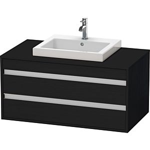 Duravit Ketho Waschtisch-Unterschrank KT675501616 100 x 55 cm, Eiche schwarz, für Einbauwaschtisch mittig, 2 Schubkästen