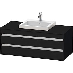 Duravit Ketho vanity unit KT675601616 120 x 55 cm, Eiche schwarz , for built-in washbasin in the middle, 2 drawers