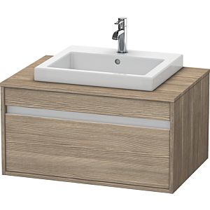 Ketho Duravit vasque KT679403535 80 x 55 cm, chêne terra, pour 2000 centrale à encastrer, coulissant match2, suspendu