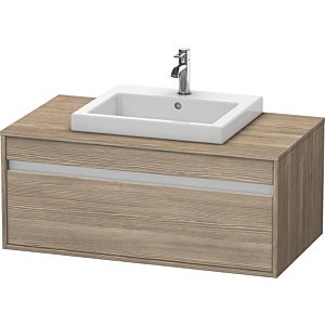 Ketho Duravit vasque KT679503535 100 x 55 cm, chêne terra, pour 2000 centrale à encastrer, coulissant match2, suspendu