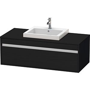 Duravit Ketho Waschtisch-Unterschrank KT679601616 120 x 55 cm, Eiche schwarz, für Einbauwaschtisch mittig, 1 Auszug, wandhängend