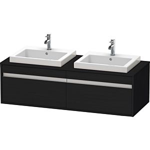 Duravit Ketho meuble sous-vasque KT6797B1616 140x55x42,6cm, Vasque encastrée , 2 coulissants, découpe des deux côtés, Eiche schwarz