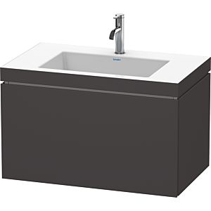 Duravit L-Cube vanity unit LC6917O8080 80 x 48 cm, 2000 tap hole, graphite supermatt, 2000 pull-out