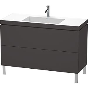 Duravit L-Cube vanity unit LC6939O8080 120 x 48 cm, 2000 tap hole, graphite super matt, 2 pull-outs, floor-standing