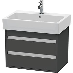 Duravit Ketho vanity unit KT662404949 65 x 44 cm, matt graphite, 2 drawers, wall-hung