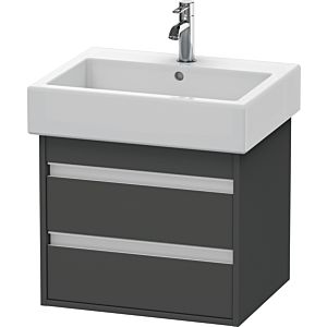 Duravit Ketho Waschtisch-Unterschrank KT663604949 55 x 44 cm, graphit matt, 2 Schubkästen, wandhängend