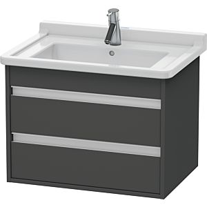 Duravit Ketho Waschtisch-Unterschrank KT664304949 65 x 45,5 cm, graphit matt, 2 Schubkästen, wandhängend