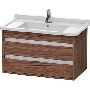 Duravit Ketho Waschtisch-Unterschrank KT664402121 80 x 45,5 cm, nussbaum dunkel, 2 Schubkästen, wandhängend