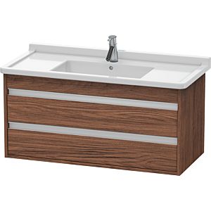 Duravit Ketho Waschtisch-Unterschrank KT664502121 100 x 45,5 cm, nussbaum dunkel, 2 Schubkästen, wandhängend