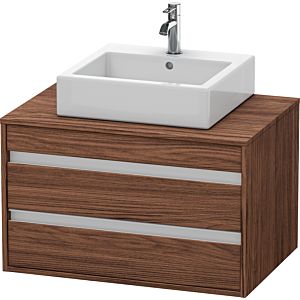 Duravit Ketho vanity unit KT665402121 80 x 42.6 x 55 cm, dark walnut, for Wash Bowls middle, 2 drawers