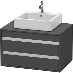 Duravit Ketho vanity unit KT665404949 80 x 42.6 x 55 cm, matt graphite, for Wash Bowls middle, 2 drawers