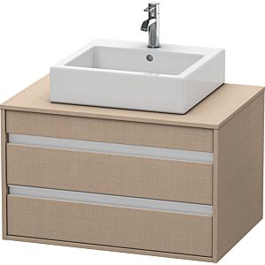 Duravit Ketho meuble sous-vasque KT665407575 80 x 42,6 x 55 cm, lin, pour Vasques  à poser milieu, 2 tiroirs