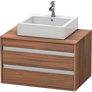 Duravit Ketho Waschtisch-Unterschrank KT665407979 80 x 42,6 x 55 cm, nussbaum natur, für Aufsatzbecken mittig, 2 Schubkästen