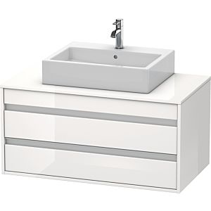 Duravit Ketho meuble sous-vasque KT665502222 100 x 42,6 x 55 cm, blanc brillant, pour Vasques  à poser milieu, 2 tiroirs