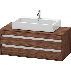 Duravit Ketho meuble sous-vasque KT665602121 120 x 42,6 x 55 cm, noyer foncé, pour Vasques  à poser milieu, 2 tiroirs