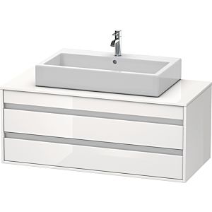 Duravit Ketho meuble sous-vasque KT665602222 120 x 42,6 x 55 cm, blanc brillant, pour Vasques  à poser milieu, 2 tiroirs