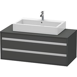 Duravit Ketho Waschtisch-Unterschrank KT665604949 120 x 42,6 x 55 cm, graphit matt, für Aufsatzbecken mittig, 2 Schubkästen