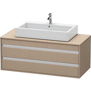 Duravit Ketho vanity unit KT665607575 120 x 42.6 x 55 cm, linen, for Wash Bowls middle, 2 drawers