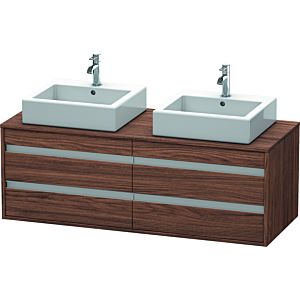 Duravit Ketho vanity unit KT6657B2121 140x55x49.6cm, for Wash Bowls , 4 drawers, cut-out on both sides, dark walnut