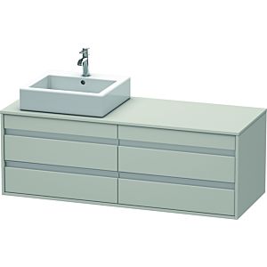 Duravit Ketho meuble sous-vasque KT6657L0707 140x55x49,6cm, pour Vasques  à poser , 4 tiroirs, découpe à gauche, gris béton mat