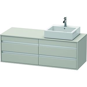 Duravit Ketho vanity unit KT6657R0707 140x55x49.6cm, for Wash Bowls , 4 drawers, cut-out on the right, matt concrete gray