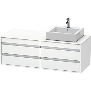 Duravit Ketho meuble sous-vasque KT6657R1818 140x55x49,6cm, pour Vasques  à poser , 4 tiroirs, découpe à droite, blanc mat