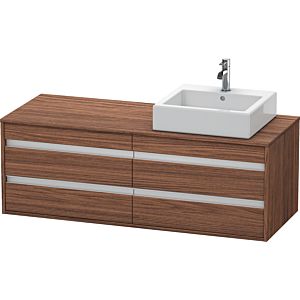 Duravit Ketho vanity unit KT6657R2121 140x55x49.6cm, for Wash Bowls , 4 drawers, cut-out on the right, dark walnut