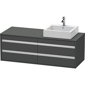 Duravit Ketho meuble sous-vasque KT6657R4949 140x55x49,6cm, pour Vasques  à poser , 4 tiroirs, découpe à droite, graphite mat