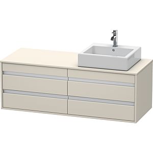 Duravit Ketho vanity unit KT6657R9191 140x55x49.6cm, for Wash Bowls , 4 drawers, cut-out on the right, Taupe