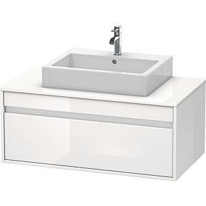 Duravit Ketho meuble sous-vasque KT669502222 100 x 55 cm, blanc brillant, pour Vasques  à poser milieu, 2000 coulissant, suspendu au mur