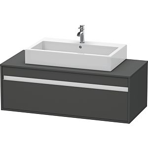 Duravit Ketho vanity unit KT669604949 120 x 55 cm, graphite matt, for Wash Bowls middle, 2000 pull-out, wall-hung