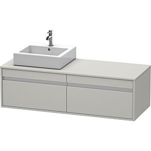 Duravit Ketho vanity unit KT6697L0707 140x55x42.6cm, for Wash Bowls outs, cut-out on the left, concrete gray matt