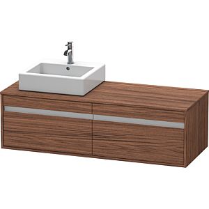 Duravit Ketho vanity unit KT6697L2121 140x55x42.6cm, for Wash Bowls outs, cut-out on the left, dark walnut