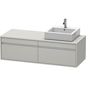 Duravit Ketho vanity unit KT6697R0707 140x55x42.6cm, for Wash Bowls outs, cut-out on the right, concrete gray matt