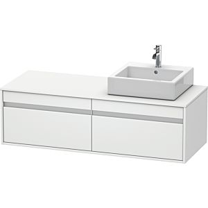 Duravit Ketho vanity unit KT6697R1818 140x55x42.6cm, for Wash Bowls outs, cut-out on the right, matt white