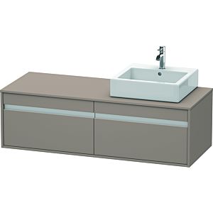 Duravit Ketho meuble sous-vasque KT6697R4343 140x55x42,6cm, pour Vasques  à poser , découpe à droite, basalte mat